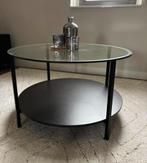 Mooie salontafel IKEA VITTSJÖ bruin/zwart, Huis en Inrichting, Tafels | Salontafels, Ophalen, 100 tot 150 cm, Glas, Rond