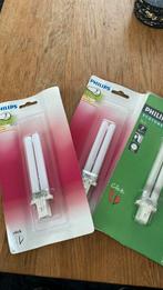 3x Philips PL Lamp 7Watt, 30 tot 60 watt, Overige typen, Bipin of Steekvoet, Ophalen of Verzenden