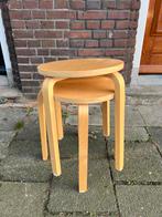 Vintage Ikea Frosta berken krukjes grenen plywood set/2, Huis en Inrichting, Krukjes, Ophalen of Verzenden, Zo goed als nieuw