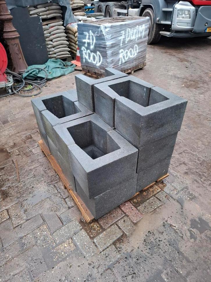 14 stuks u element antraciet, Tuin en Terras, Tegels en Klinkers, Zo goed als nieuw, Terrastegels, Beton, Ophalen of Verzenden
