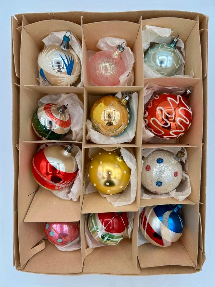 Mix & Match: oude gekleurde kerstbal, Diversen, Kerst, Gebruikt, Ophalen of Verzenden