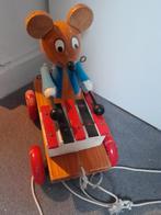 Antiek Houten Speelgoed Trekpop Xylofoon Muis, Ophalen of Verzenden, Gebruikt