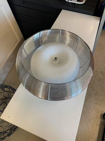 Plafondlamp-plafonnière glas en chroom beschikbaar voor biedingen