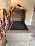 Stevig steiger houten bed + bijpassende kast, Ophalen, Gebruikt, 180 cm of meer, 85 tot 100 cm