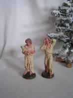 2 oude herders papier-maché kerststal, Diversen, Kerst, Ophalen of Verzenden, Gebruikt
