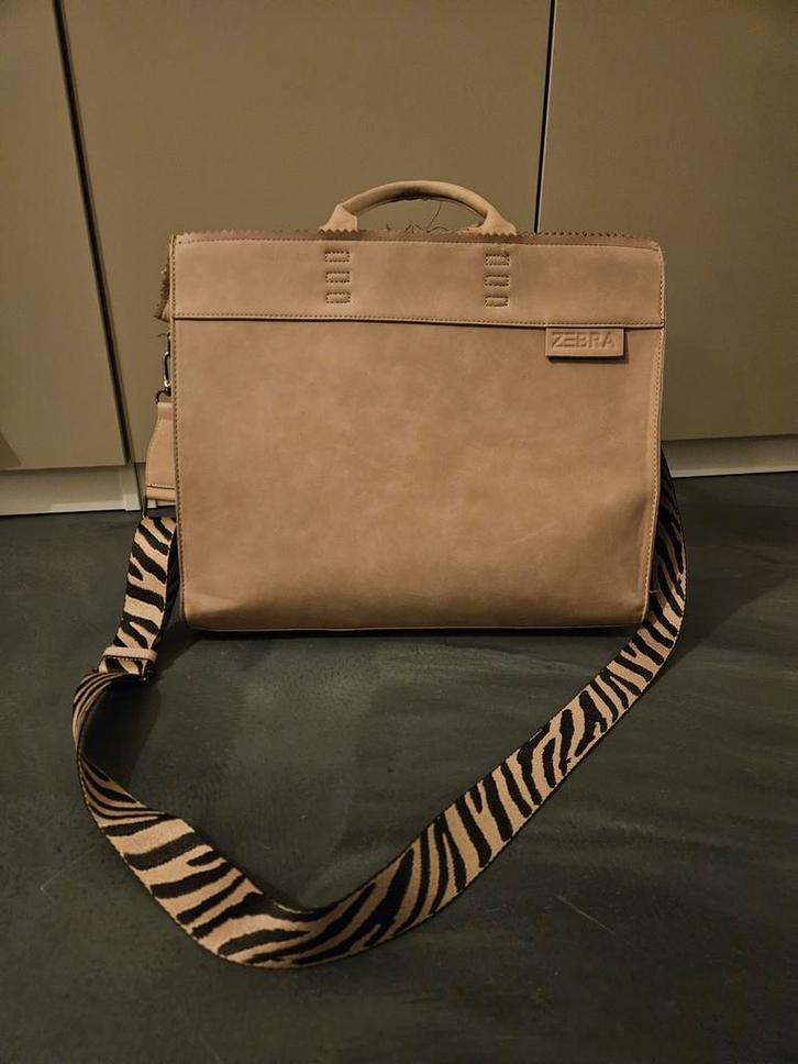 Zebra damestas, Sieraden, Tassen en Uiterlijk, Tassen | Damestassen, Zo goed als nieuw, Handtas, Bruin, Ophalen