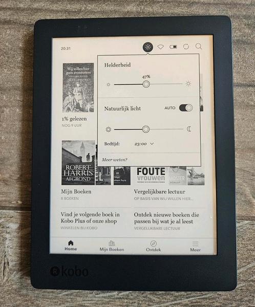 Zgan Kobo Aura H2o edition 2 ereader met 6,8 inch scherm, Computers en Software, E-readers, Zo goed als nieuw, 7 inch, 8 GB, Touchscreen