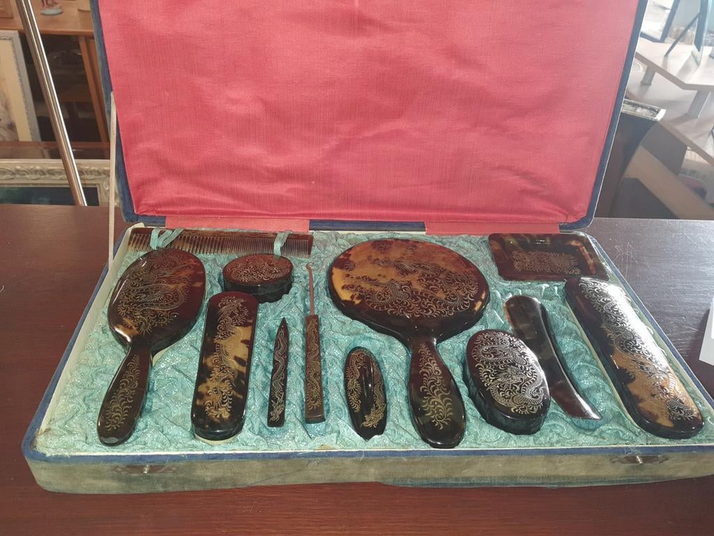 Vintage Toiletartikelen Set in Doos, Antiek en Kunst, Ophalen of Verzenden