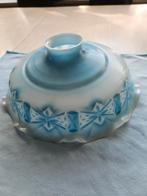 Oude blauwe glazen lampenkap, Antiek en Kunst, Antiek | Glas en Kristal, Ophalen of Verzenden