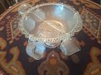 Glazenbowl punch set, met 6 glazen en schenklepel, Ophalen