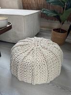 Crème bohemien poef, Ophalen, Zo goed als nieuw, Rond, Minder dan 50 cm