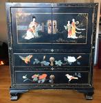 Set van 2 Chinese hoogglans gelakte kasten, Antiek en Kunst, Ophalen of Verzenden