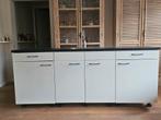 WITTE KEUKEN MET ZWART BLAD INCL KRAAN, Huis en Inrichting, Keuken | Complete keukens, Ophalen, Zo goed als nieuw, Wit, Kunststof