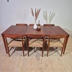 H.W. Klein, Bramin gerestaureerde set, tafel + stoelen Deens, Ophalen, Zo goed als nieuw, Niels Moller, Wegner, Silkeborg, Johannes andersen mid century