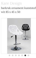 Kare Design 2 witte moderne barkruk barstoel, Ophalen, Kunststof, 60 tot 90 cm, Zo goed als nieuw