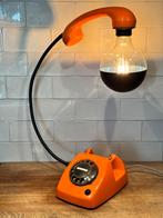 Retro vintage custom upcycled telefoon led lamp PTT oranje, Ophalen of Verzenden, Huis en Inrichting