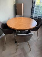 Eettafel met 4 stoelen, Ophalen, Gebruikt, Vier personen, 100 tot 150 cm