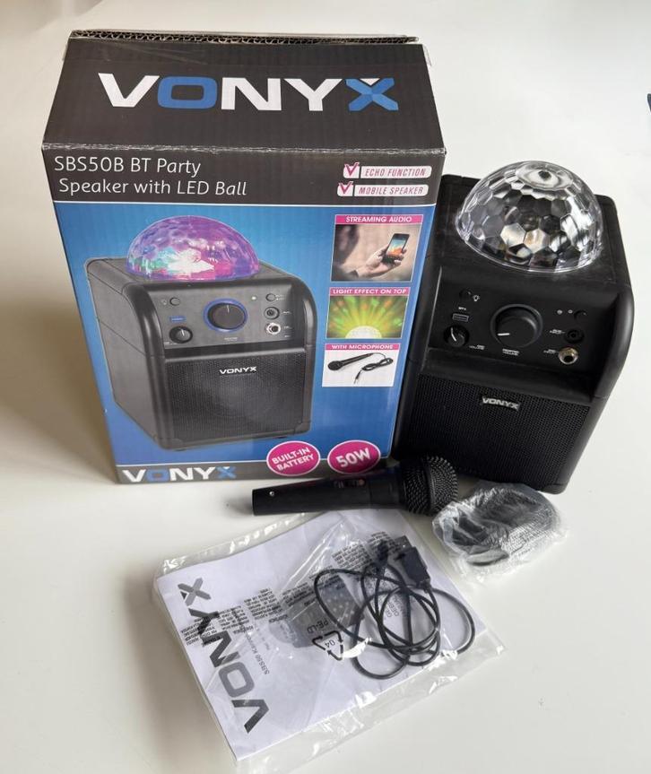Speaker with LED Ball - Vonyx - NEW, Audio, Tv en Foto, Luidsprekers, Nieuw, Center speaker, Minder dan 60 watt, Overige merken