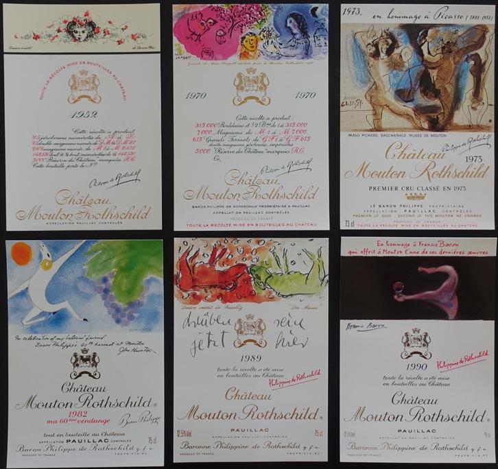 Chateau Mouton Rothschild ansichtkaarten, Verzamelen, Wijnen, Nieuw, Rode wijn, Frankrijk, Ophalen of Verzenden