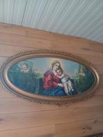 Mooie grote ovale lijst met maria en Jezus., Antiek en Kunst, Antiek | Religie, Ophalen