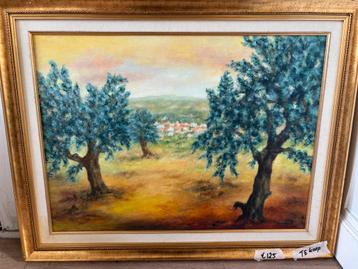 Olieverf Schilderij Landschap Vintage beschikbaar voor biedingen