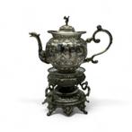 Zilveren theepot op komfoor, De Groot Boersma Sneek, Antiek en Kunst, Ophalen of Verzenden, Zilver