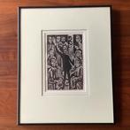 Houtsnede De Redenaar - Johan Dijkstra, Antiek en Kunst, Kunst | Etsen en Gravures, Ophalen of Verzenden