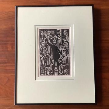 Houtsnede De Redenaar - Johan Dijkstra beschikbaar voor biedingen