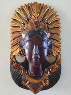 FRAAI Masker van Balinese/goudkleurig houtsnijwerk/jaren '50, Ophalen of Verzenden