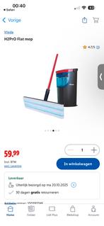 Nieuwe Vileda H2O Pro Flat Mop, Ophalen, Dweilemmer, -bak, of -wagen