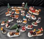 25 delige set kerstdorp figuren diertjes bomen poppetjes, Diversen, Kerst, Verzenden, Gebruikt