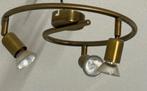 Plafondlamp / plafonnière goud met 3 pitten, Ophalen of Verzenden, Zo goed als nieuw