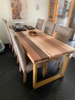 UNIEKE Tafel 227x90x76cm soorten hardhout industrieel, Ophalen, Nieuw, Vijf personen of meer, Rechthoekig