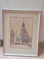Prachtige aquarel Alkmaar de Waag, Antiek en Kunst, Kunst | Schilderijen | Klassiek, Ophalen