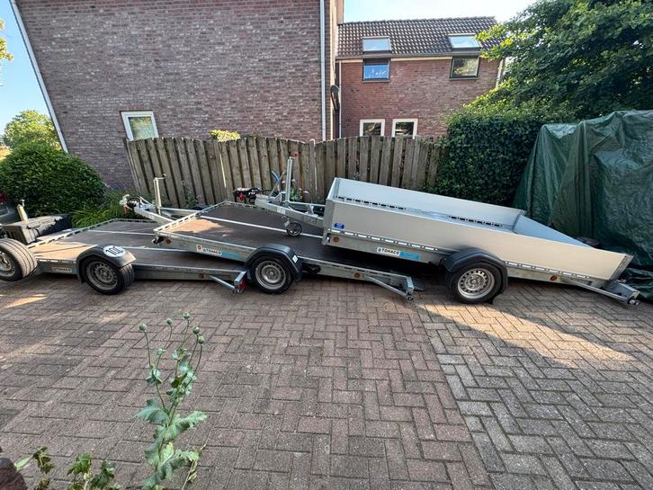 MOTORTRAILER VERHUUR, luchtgeveerd, geremd, max 4 motoren, Diensten en Vakmensen, Verhuur | Auto en Motor, Aanhangwagen