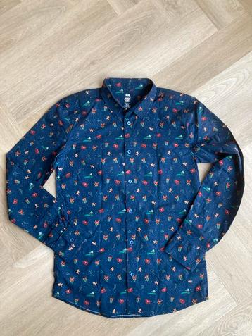 Zgan blauw Kerst Overhemd van WE maat 170-176 beschikbaar voor biedingen