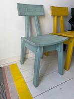 Lichtblauwe houten eettafelstoel / stoel Piet Hein Eek ikea, Huis en Inrichting, Stoelen, Ophalen, Gebruikt, Blauw, Eén