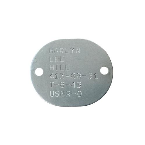 WWII US Navy Dog Tag Hill, Verzamelen, Militaria | Tweede Wereldoorlog, Marine, Embleem of Badge, Amerika, Ophalen of Verzenden