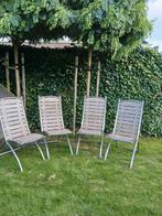 Design rvs teak tuinstoelen, Tuin en Terras, Tuinstoelen, Ophalen, Zo goed als nieuw, Rvs