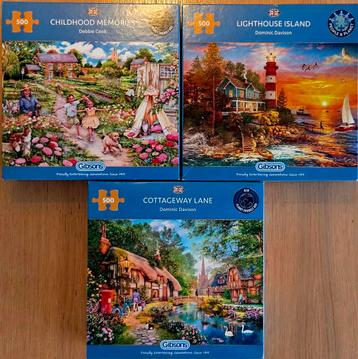 Diverse Gibsons legpuzzels (500 stukjes) beschikbaar voor biedingen