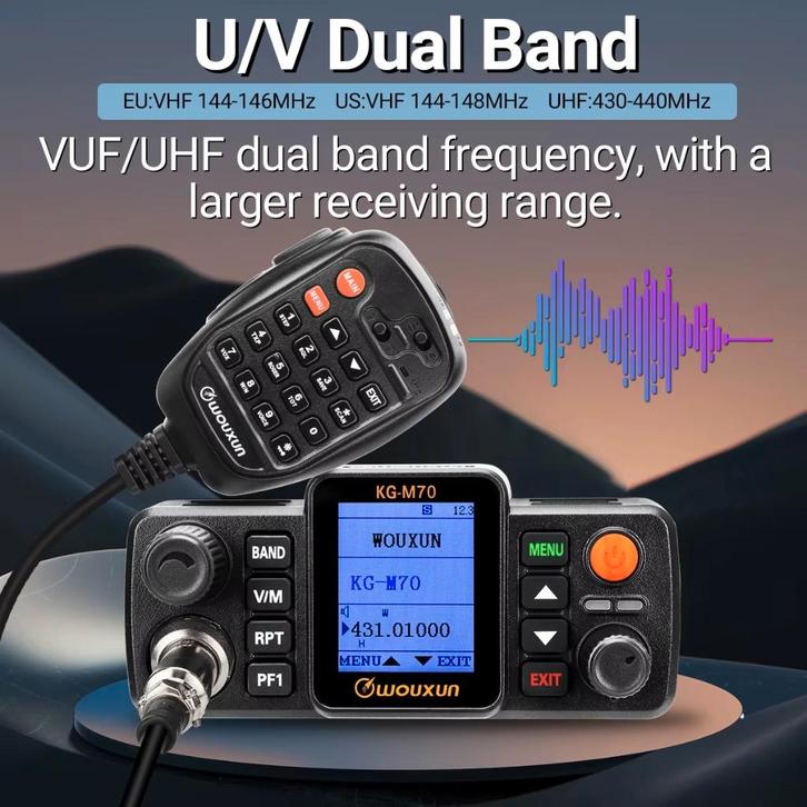 Wouxun KG-M70 2meter en 70 cm Dual Band., Telecommunicatie, Zenders en Ontvangers, Zo goed als nieuw, Zender en Ontvanger, Ophalen of Verzenden