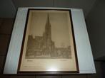 oude tekening ets kerkplein asten in lijst, Antiek en Kunst, Curiosa en Brocante, Ophalen of Verzenden