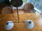 Klassieke hanglamp, messing, 2-kaps, Huis en Inrichting, Lampen | Hanglampen, Ophalen, Gebruikt, Klassiek, Metaal