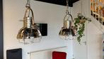 Industriële hanglampen, Huis en Inrichting, Lampen | Hanglampen, Ophalen, 50 tot 75 cm, Zo goed als nieuw, Glas