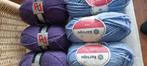6 bollen, paars en lilas, Ophalen of Verzenden, Nieuw, Breien of Haken, Wol of Garen