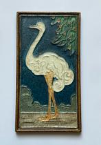 Cloisonne tegel Porceleyne Fles struisvogel wit, Antiek en Kunst, Ophalen of Verzenden