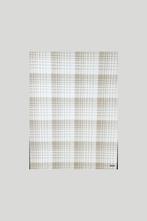 5439 Vintage ruitbehang in beige en gebroken wit vinyl swiet, Verzenden, Wit
