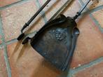 Antiek messing haardset (2 delig), Ophalen of Verzenden, Gebruikt, Vrijstaande haard, Houthaard