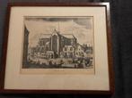 Antieke prent de Nieuwe kerk Amsterdam, Antiek en Kunst, Ophalen of Verzenden