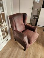 Oorfauteuil. Donkerbruine micro stofbekleding., Huis en Inrichting, Fauteuils, Ophalen, 75 tot 100 cm, Zo goed als nieuw, Stof